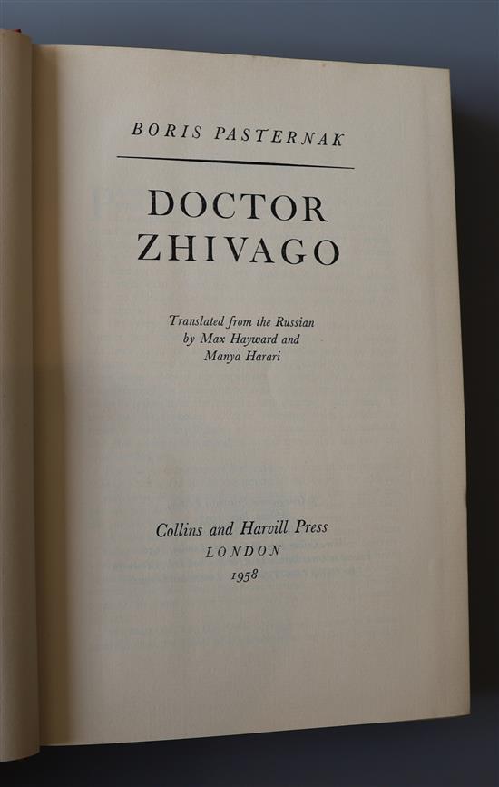 Pasternak, Boris - Doctor Zhivago, 1st edition in English, translated by Max Hayward and Manya Harari,